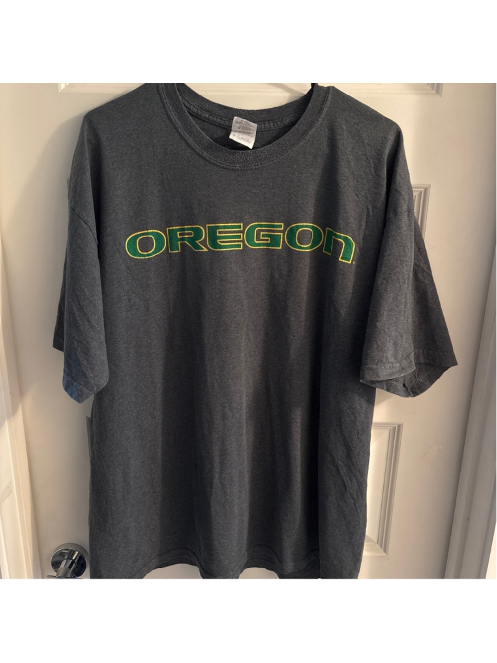 Men's Gildan Oregon Graphic T-Shirt XL Grey Green